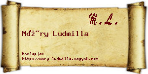 Móry Ludmilla névjegykártya